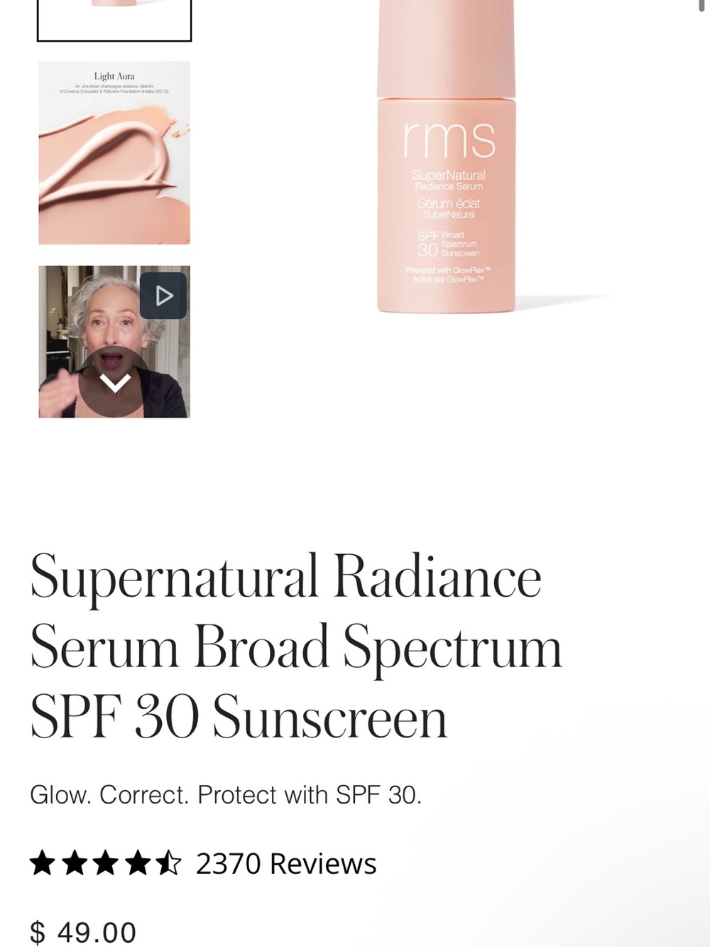 SuperNatural Radiance Serum SPF 30 — Light Aura (Pink)